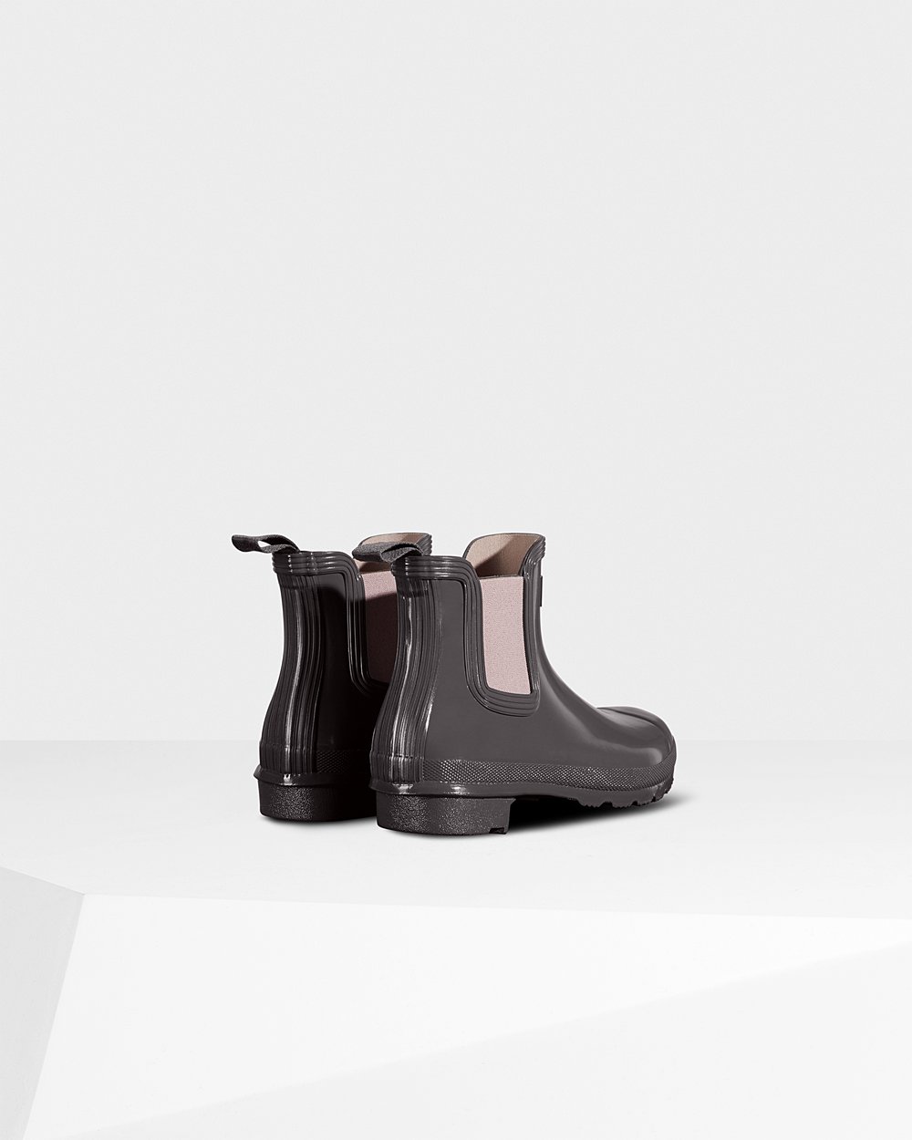 Hunter Original Gloss Chelsea Boots - Shop Online Womens Grey/Purple - KABDXT984